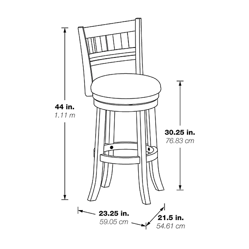 Gray Slatted Back Upholstered Swivel Bar Stool