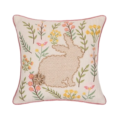 Chevron Garden Bunny Throw Pillow