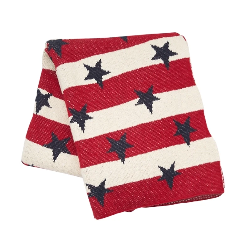 Stars and Stripes Cotton Throw