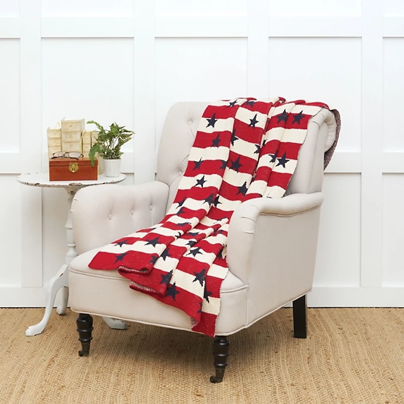 Stars and Stripes Cotton Throw