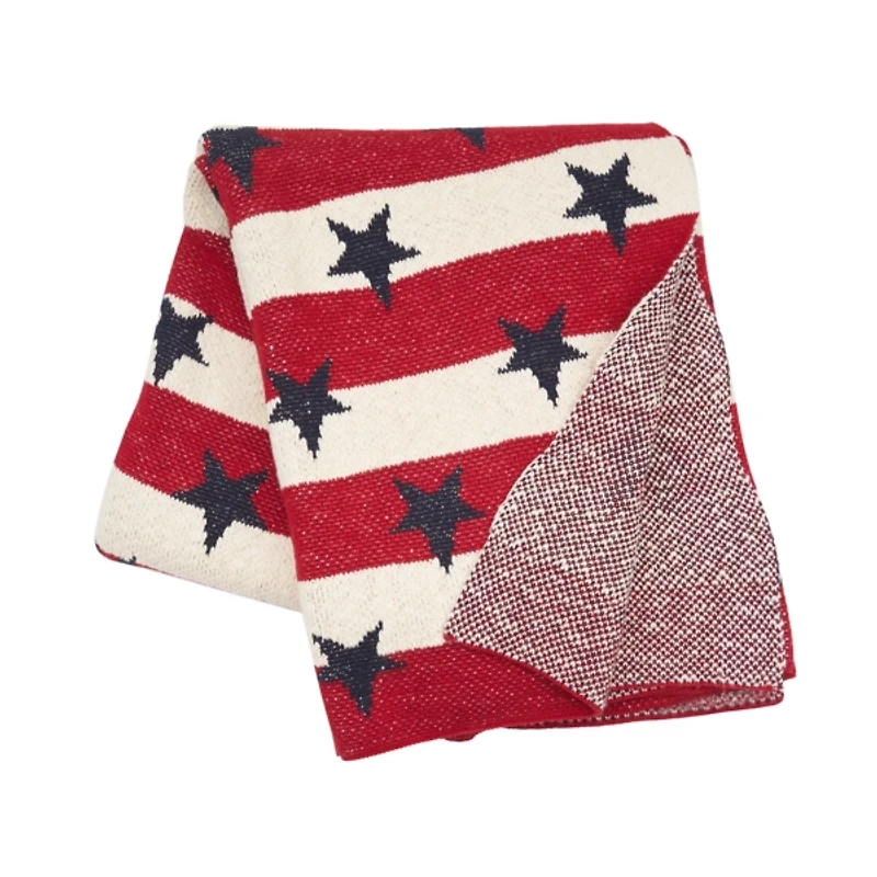 Stars and Stripes Cotton Throw