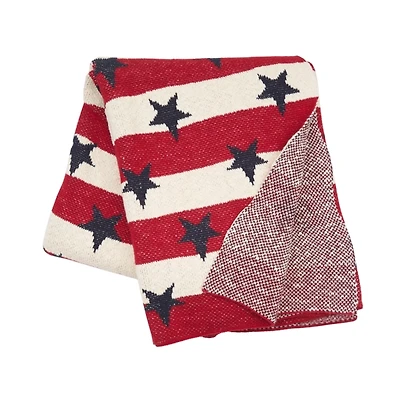 Stars and Stripes Cotton Throw