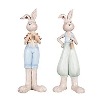 Standing Bunny Couple Figurines, Set of 2