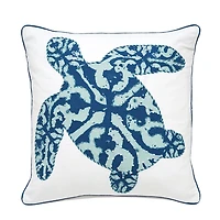 Blue Turtle Embellished Pillow