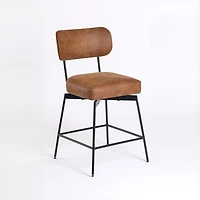 Brown Wyatt Faux Leather Swivel Counter Stool