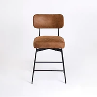 Brown Wyatt Faux Leather Swivel Counter Stool
