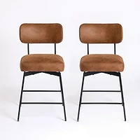Brown Wyatt Swivel Counter Stools, Set of 2