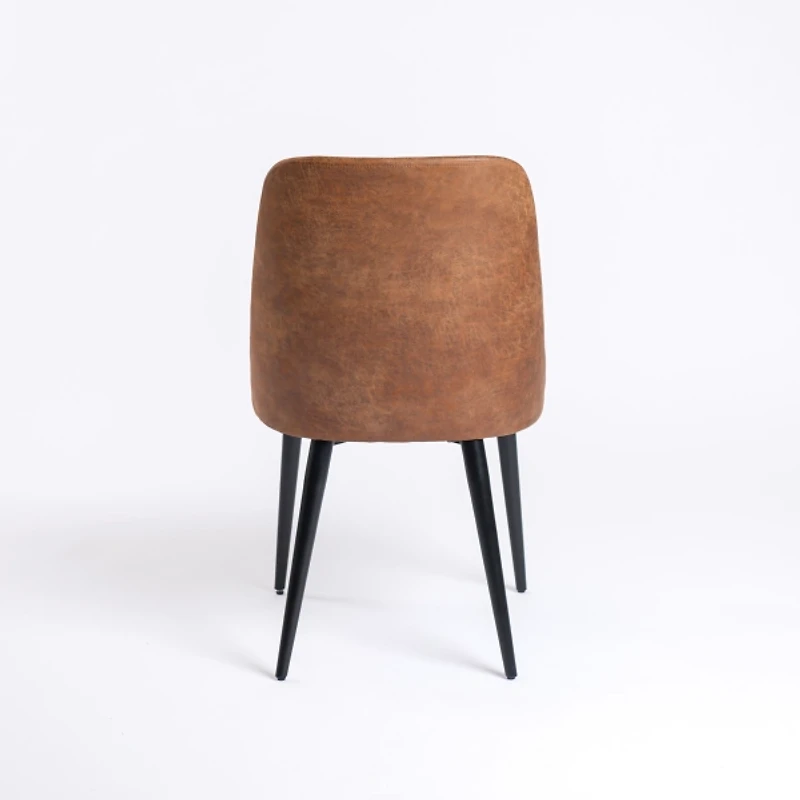 Brown Wyatt Faux Leather Dining Chairs, Set of 2