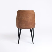 Brown Wyatt Faux Leather Dining Chairs, Set of 2