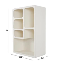 Cream Geometric 5-Section Wall Shelf