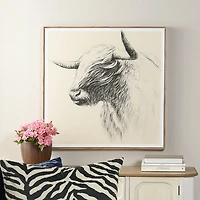 Windswept Bison Framed Canvas Art Print