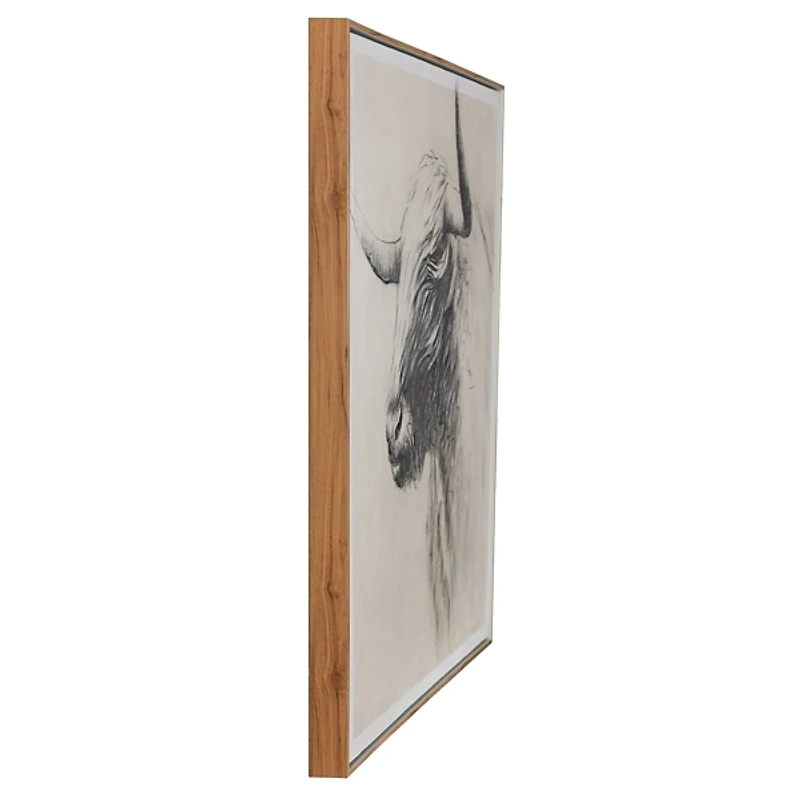 Windswept Bison Framed Canvas Art Print