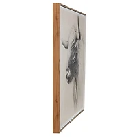Windswept Bison Framed Canvas Art Print