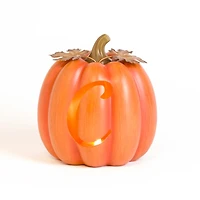 Pre-Lit Monogram C Pumpkin Statue