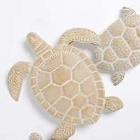 Tan Metal Sea Turtles Wall Plaque