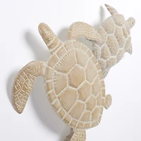 Tan Metal Sea Turtles Wall Plaque