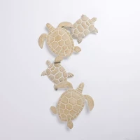 Tan Metal Sea Turtles Wall Plaque