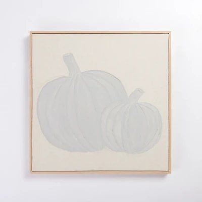 Double Pumpkin Linen Framed Art Print