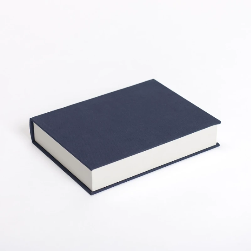 Large Navy Blue Linen Book Box