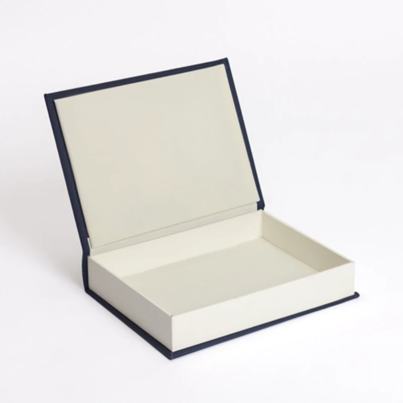 Large Navy Blue Linen Book Box