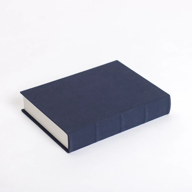 Large Navy Blue Linen Book Box