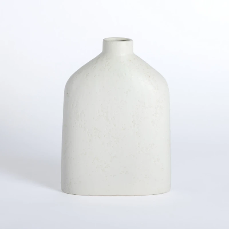 Cream Distressed Ceramic Tabletop Vase, 12 in.