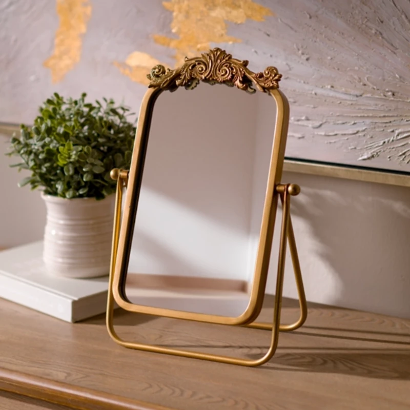Gold Bordeaux Scroll Tabletop Mirror