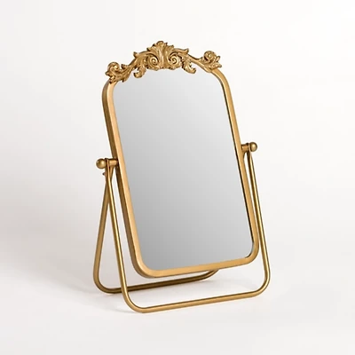 Gold Bordeaux Scroll Tabletop Mirror