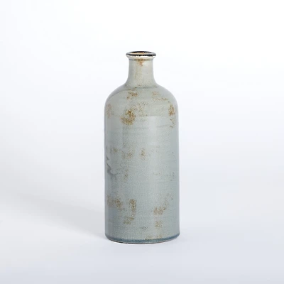 Distressed Slate Blue Ceramic Vase