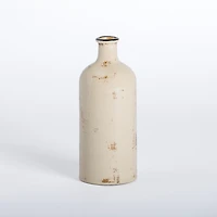 Distressed Cream Ceramic Table Vase