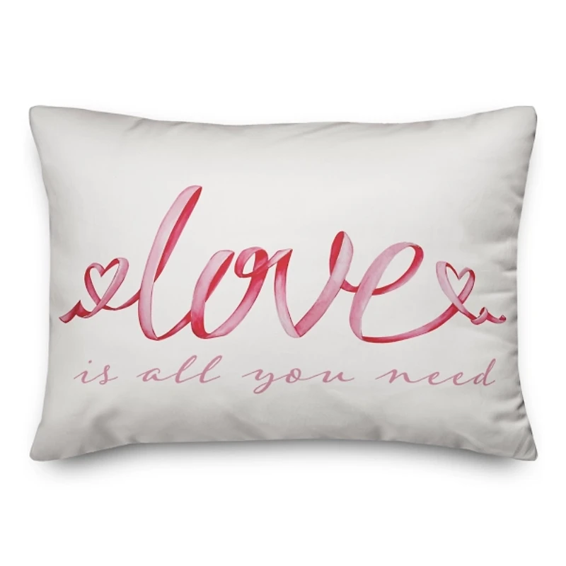 Love is All You Need Ribbon Lumbar Pillow