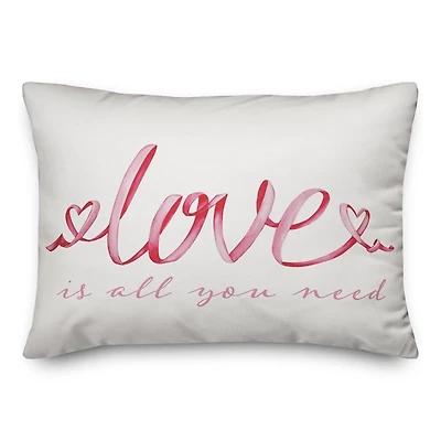 Love is All You Need Ribbon Lumbar Pillow