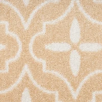 Beige & Ivory Quatrefoil Indoor/Outdoor Rug, 5x7