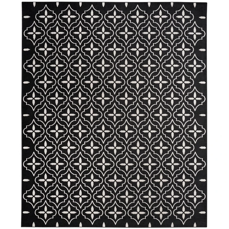 Ivory Quatrefoil Indoor/Outdoor Rug