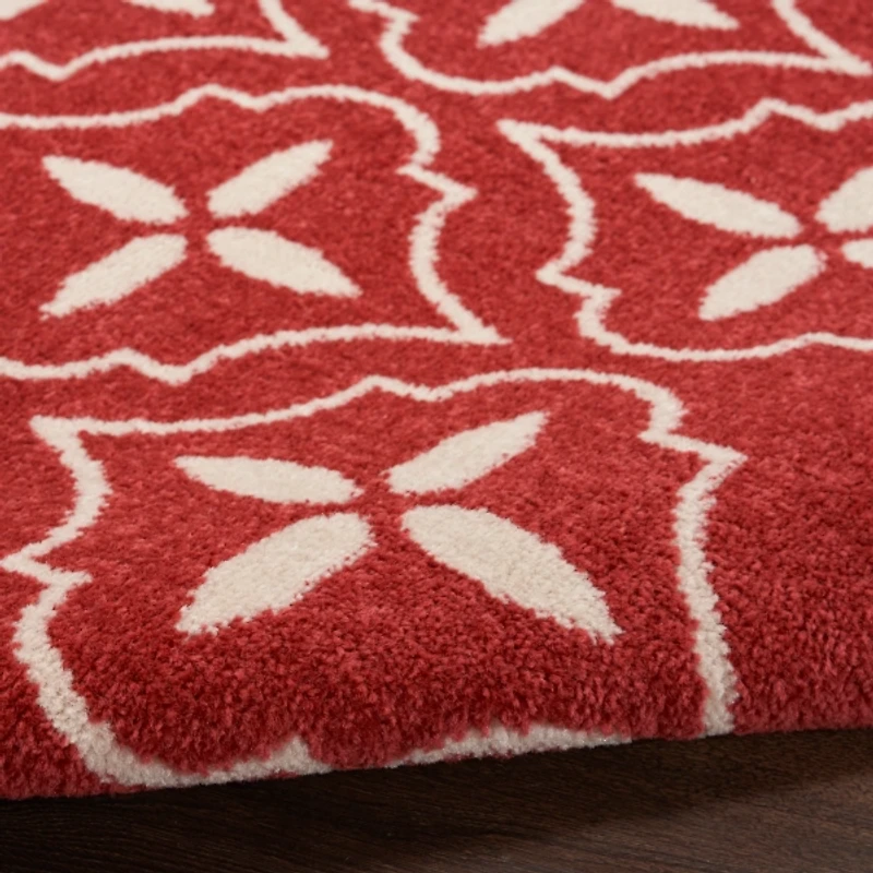 Brick & Ivory Quatrefoil Indoor/Outdoor Rug, 8x10