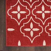 Brick & Ivory Quatrefoil Indoor/Outdoor Rug, 8x10