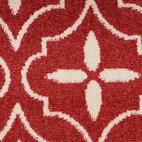 Brick & Ivory Quatrefoil Indoor/Outdoor Rug, 8x10