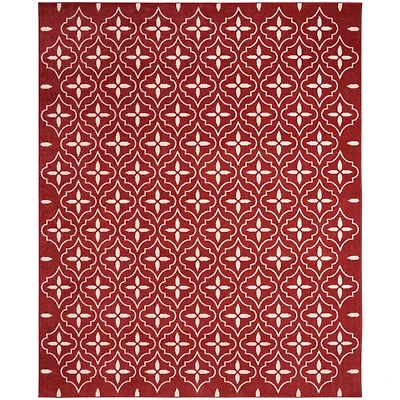 Brick & Ivory Quatrefoil Indoor/Outdoor Rug, 8x10