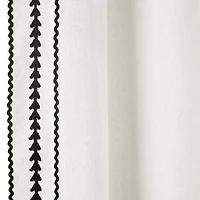 White Embroidered Ric Rac Curtain Panel, 84 in.