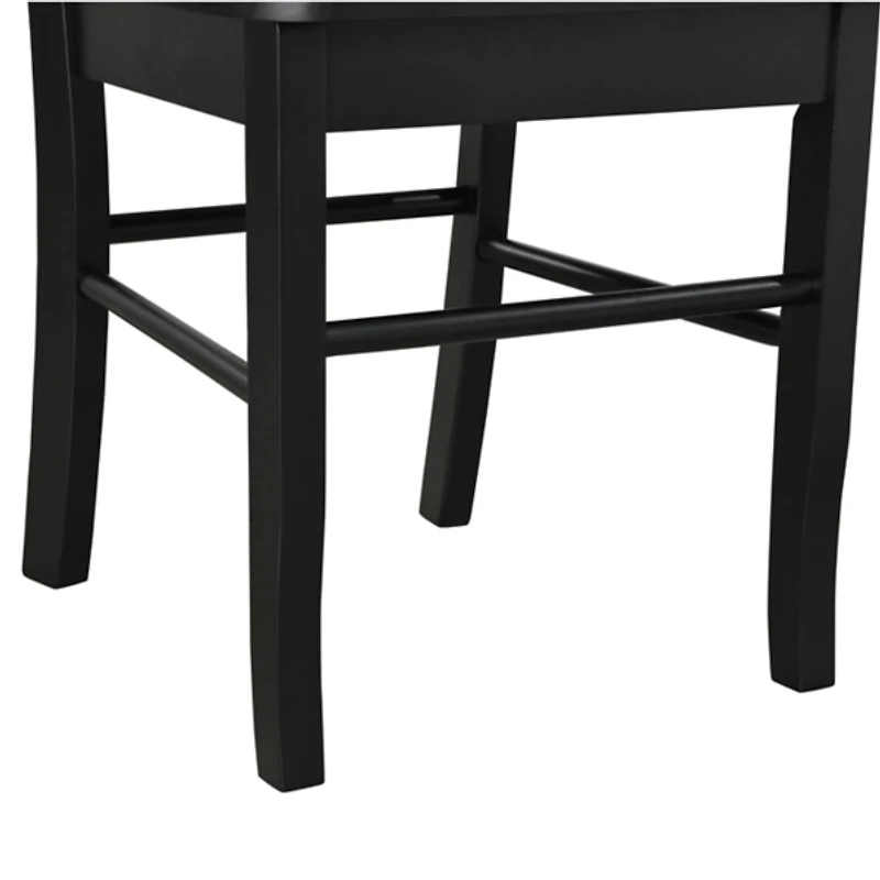 Black Shaker Wood Dining Chairs, Set of 2