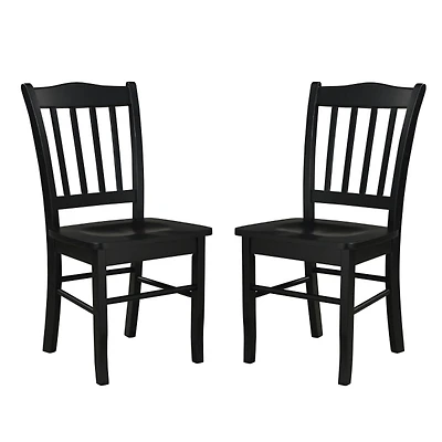 Black Shaker Wood Dining Chairs, Set of 2