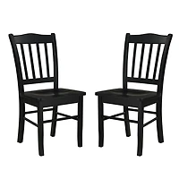 Black Shaker Wood Dining Chairs, Set of 2