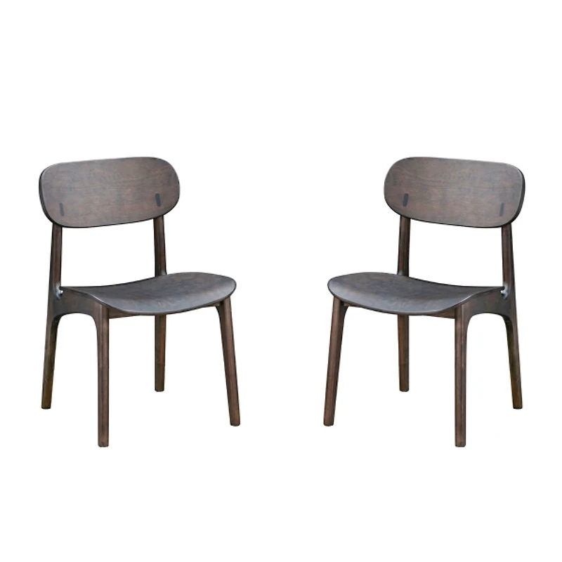 Dark Brown Mid-Century Modern Chairs, Set of 2