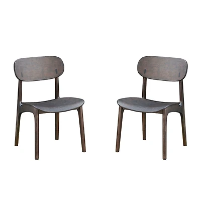 Dark Brown Mid-Century Modern Chairs, Set of 2