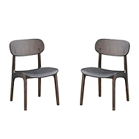 Dark Brown Mid-Century Modern Chairs, Set of 2
