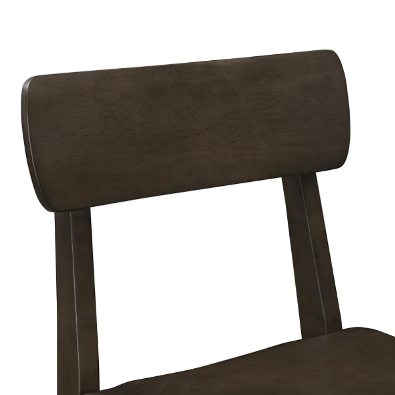 Dark Brown Wood Open Back Counter Stool