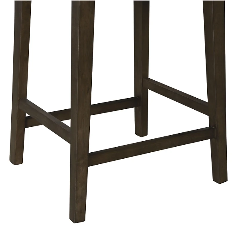 Dark Brown Wood Open Back Counter Stool