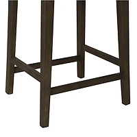 Dark Brown Wood Open Back Counter Stool