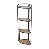Black 4-Tier Foldable Corner Shelf