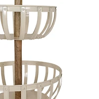 White Metal 2-Tier Kitchen Basket